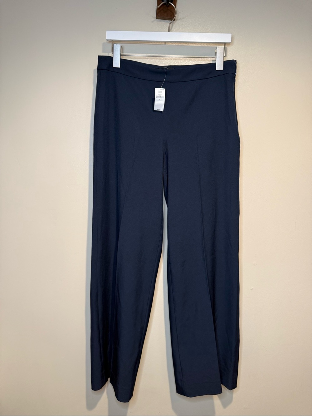 NWT Banana Republic Navy Blue Sculpted Structure high rise wide leg pants
